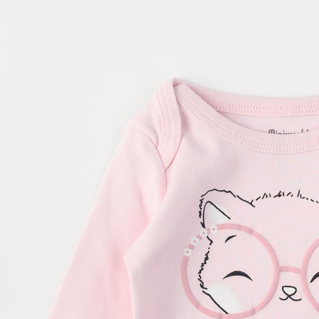 Βρεφικο κορμακι με μακρυ μανικι Για Κορίτσι  Miniworld   Cute Fox  ροζ