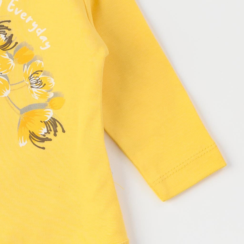 Βρεφικο κορμακι με μακρυ μανικι Για Κορίτσι  Miniworld   Dream everyday  Κιτρινο