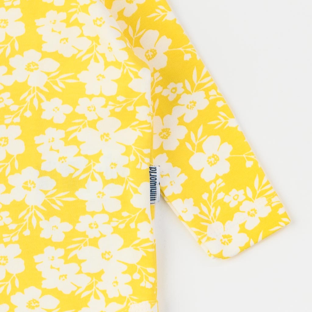Βρεφικο κορμακι με μακρυ μανικι Για Κορίτσι  Miniworld   Flowers garden  Κιτρινο