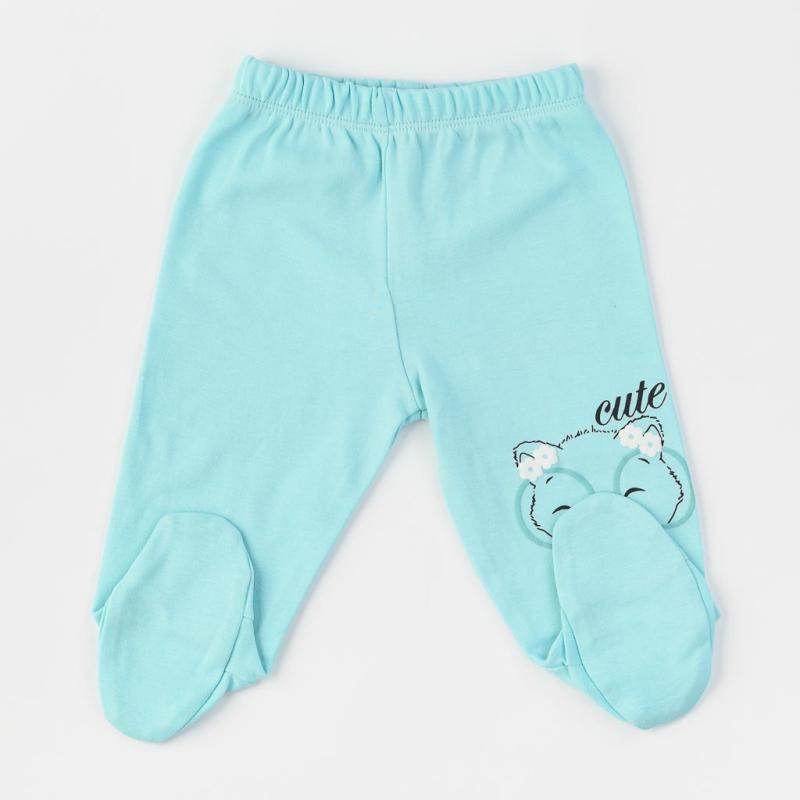 Baby pants for girls  Miniworld   Cute Fox  blue