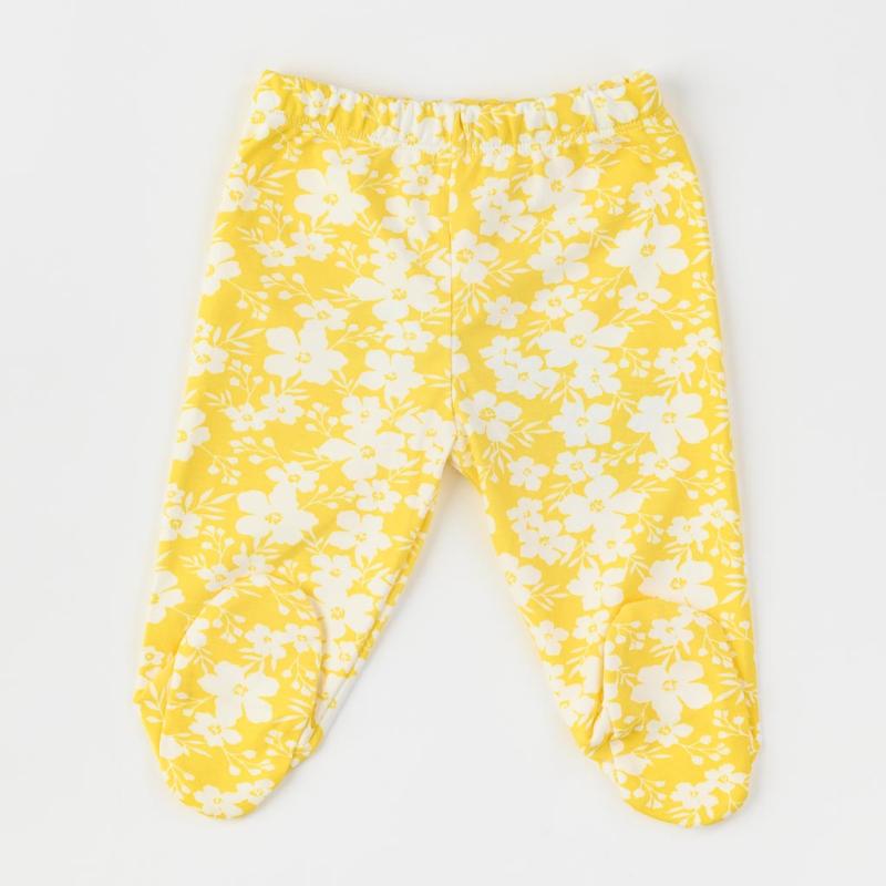 Baby pants for girls  Miniworld   Flower Garden  Yellow