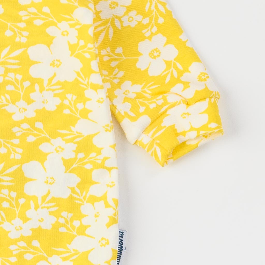 Βρεφικα φορμακια με μακρυ μανικι Για Κορίτσι  Miniworld   Flower Garden  Κιτρινο