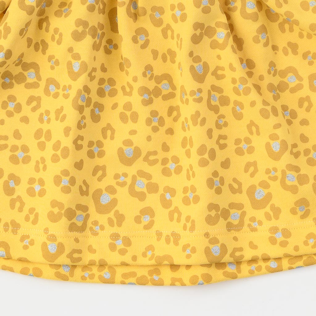 Бебешка рокля с дълъг ръкав Miniworld Love Жълта