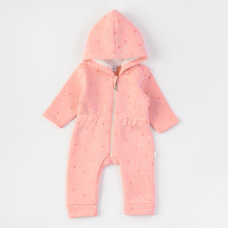 Бебешки ватриан гащеризон  με φερμουαρ Για Κορίτσι  Ladi   Clouds  Ροζ