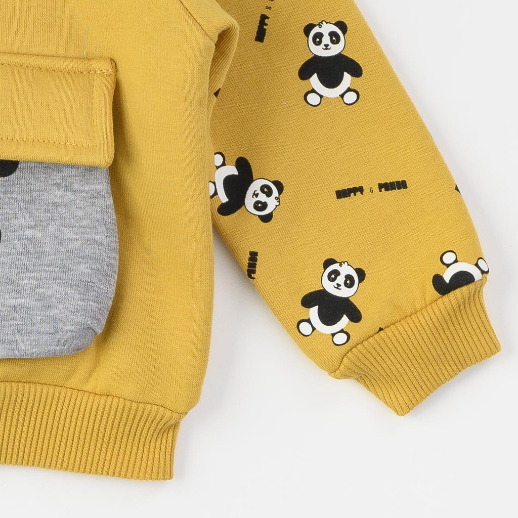 Бебешки спортен комплект  Για Αγόρι  Happy Panda  Βαμβακερο Μουσταρδι
