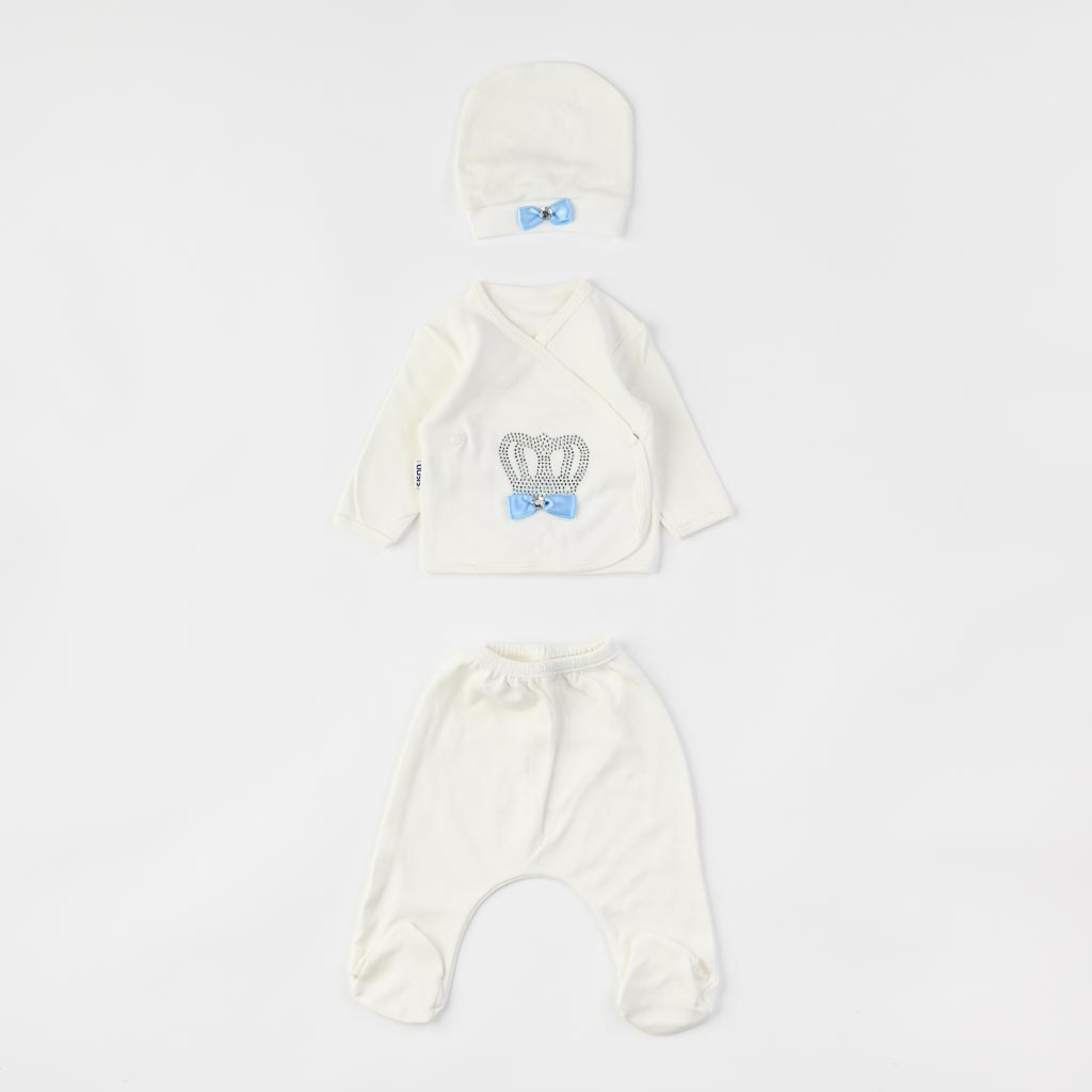 Комплект за изписване за момче   Tiasis  baby   Royal Prince  10 τεμαχια Ασπρο