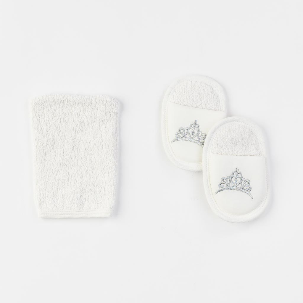 Бебешки комплект за баня за момиче Miniworld Princess 4 части Бял