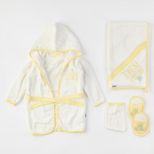 Бебешки комплект за баня за момче Miniworld Prince 4 части Жълт