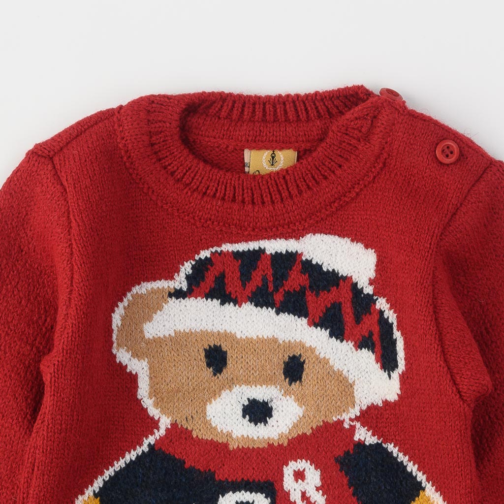Бебешки пуловер  Για Αγόρι  Oscar Star Bear  Κοκκινο