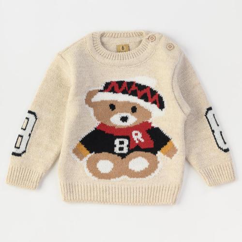 Бебешки пуловер за момче Oscar Star Bear Бежов