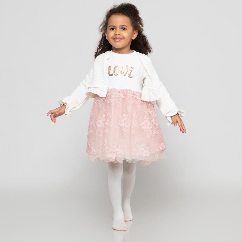 child dress with a bolero and tulle  Love  Pink