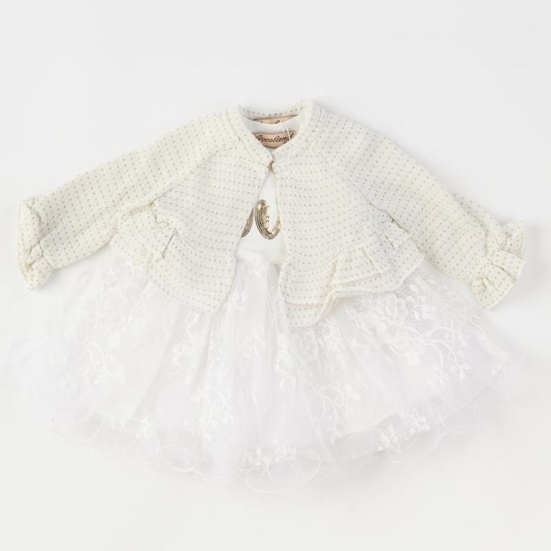 child dress with a bolero and tulle  Love  White