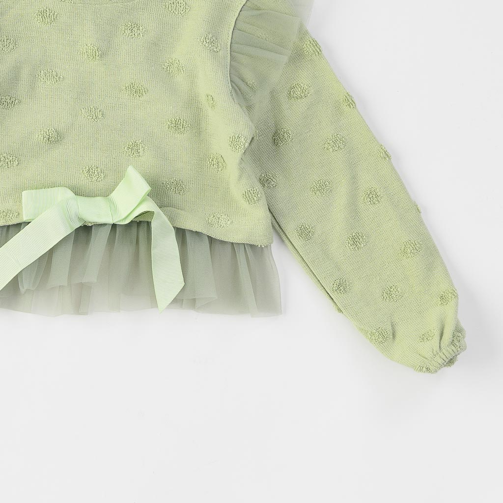 Παιδικό σετ Φόρεμα με Μπλούζα  Cocoland Green girl  Πρασινα