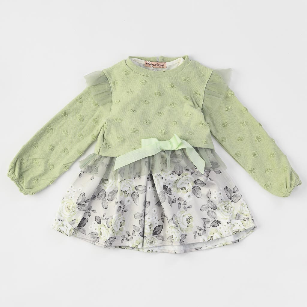 Детски комплект рокля  и блуза Cocoland Green girl Зелена