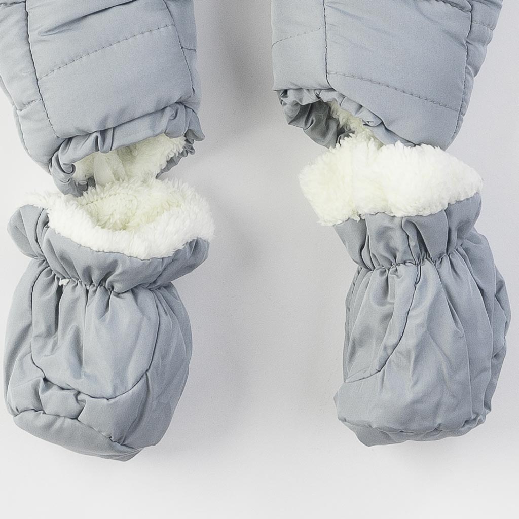 Бебешки зимен гащеризон за момче с ръкавички и чорапки Tuffo bellezza Deer Сив