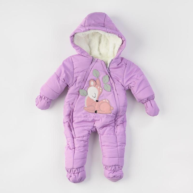 Baby winter overalls For a girl with gloves and socks  Tuffo bellezza  Purple