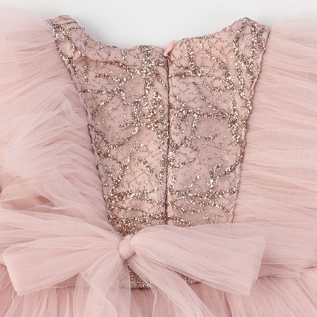 Childrens formal dress with tulle and glitter  Stle Ayisigi  Pink