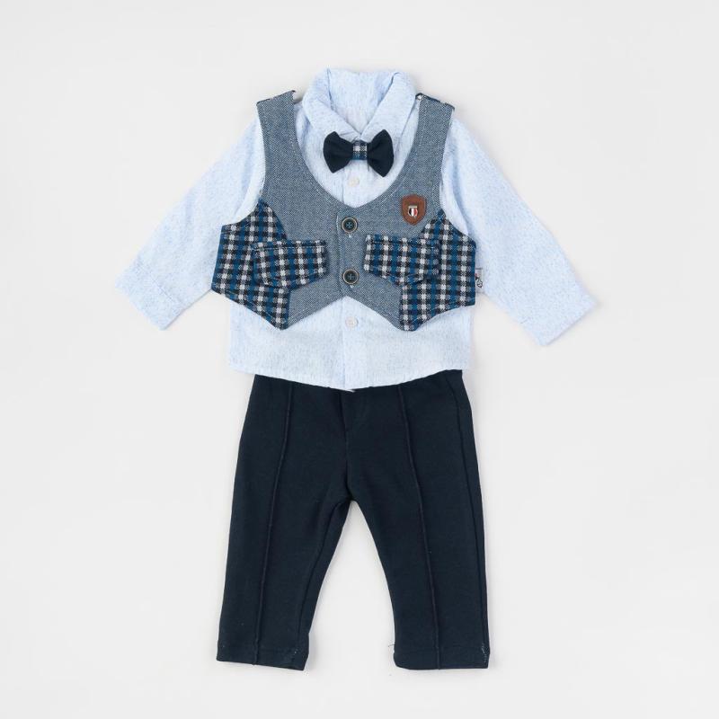 Бебешки комплект  момче ри и панталон Bebedex Blue Boy