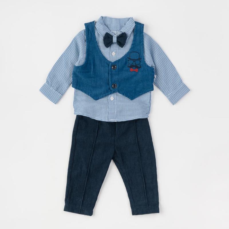 Бебешки комплект  момче ри и панталон Bebedex Blue Style