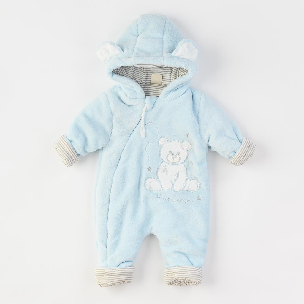 Βρεφικές Φόρμες Εξόδου Για Αγόρι με κουκούλα  Anna Babba   Bear Baby  Μπλε