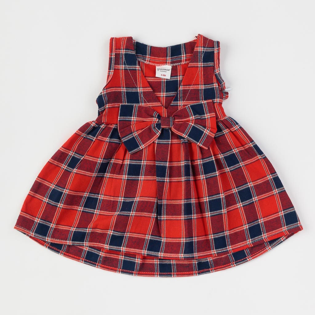 Бебешки комплект блуза и сукман Traditional Girl Червен