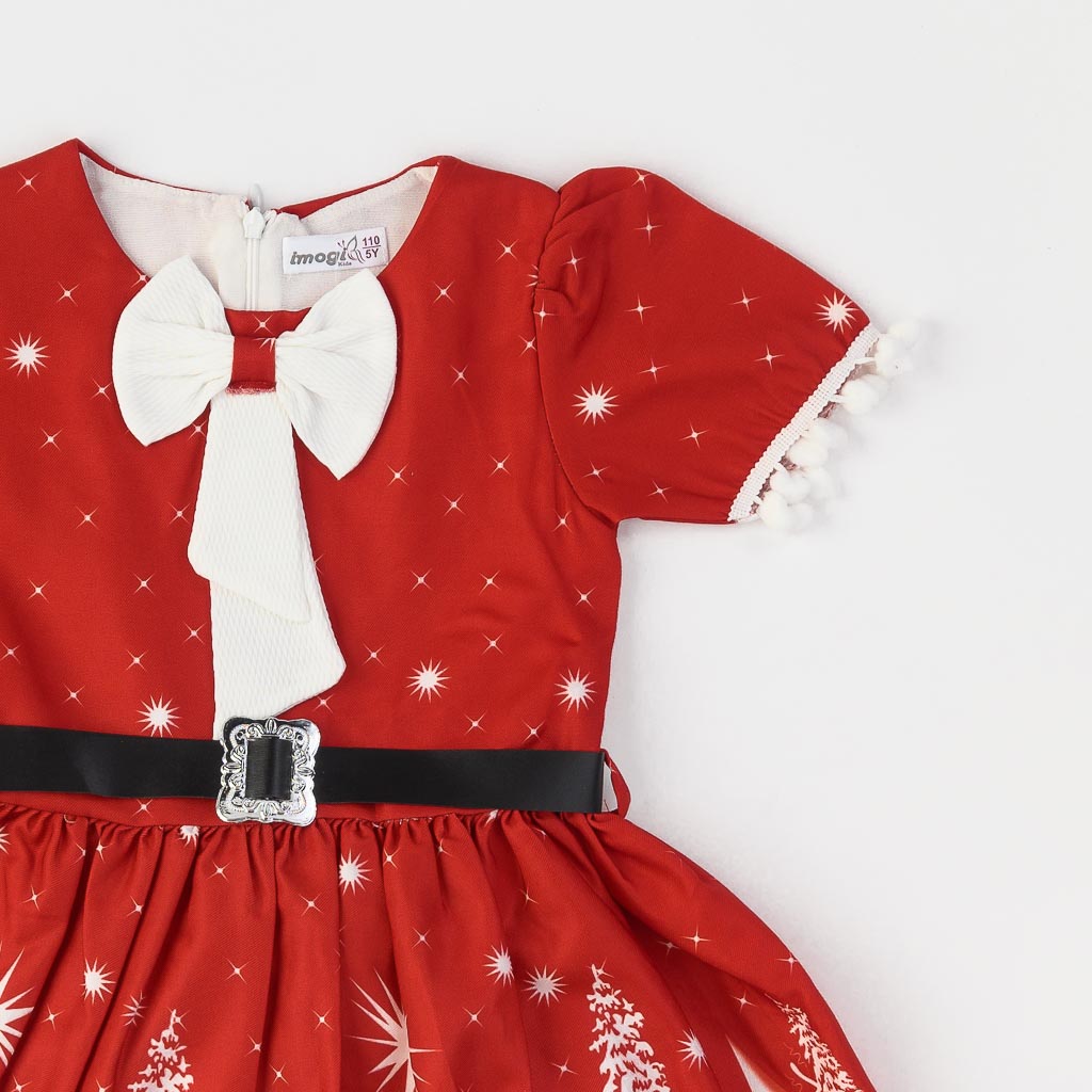 Детска коледна рокля  με κοντο μανικι  Shine star  Κοκκινο