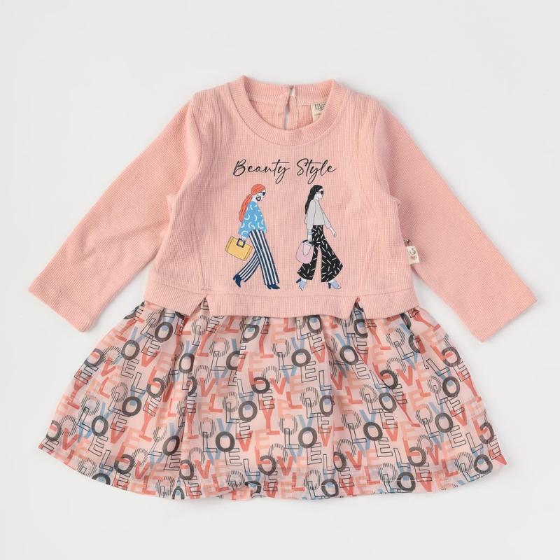 Παιδικο φορεμα με μακρυ μανικι  Lilax   Beauty Style  Ροζε