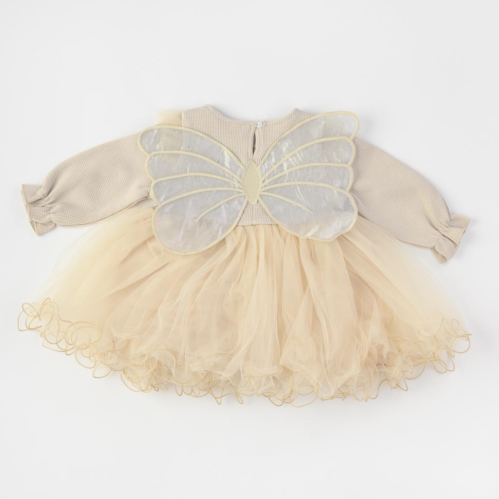 Βρεφικο φορεμα με τουλι με  крилца   Lilax  Μπεζ