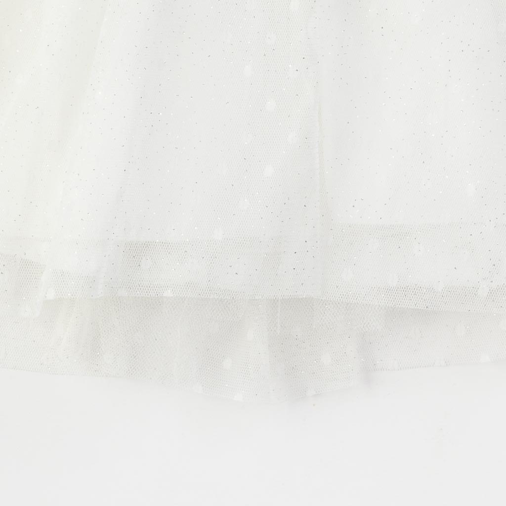 Βρεφικο επισημο φορεμα με τουλι Ζακέτα με κορδελα για μαλλια  Eray Kids  ασπρα