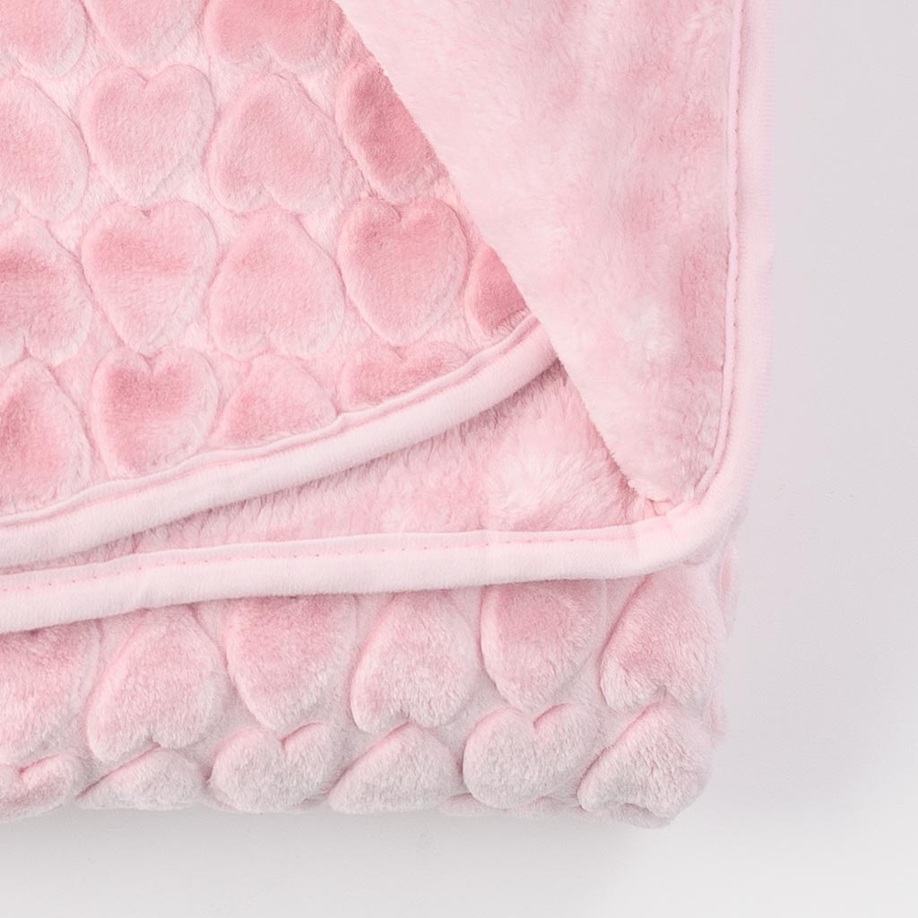 Бебешко одеяло 100 микрофибър Bebessi 115x100 см. Розово