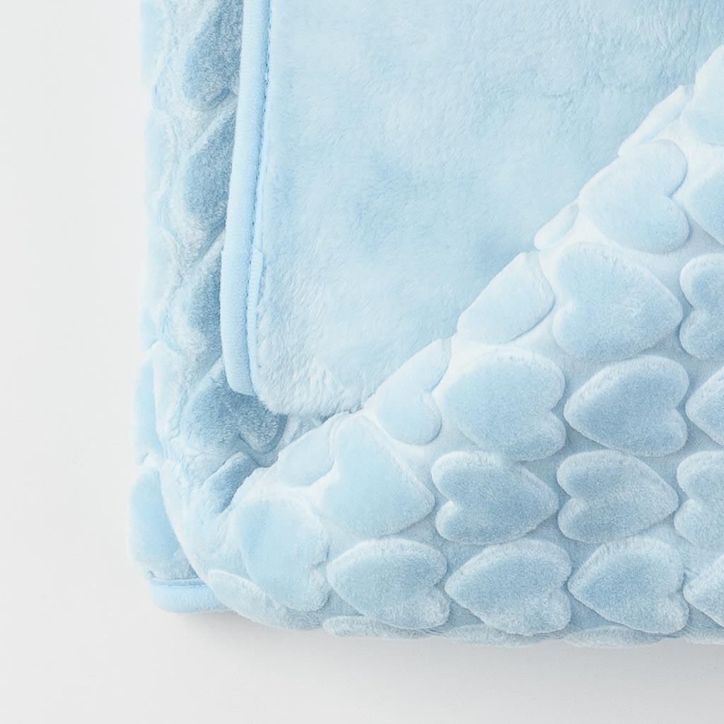 Бебешко одеяло 100 микрофибър Bebessi 115x100 см. Синьо