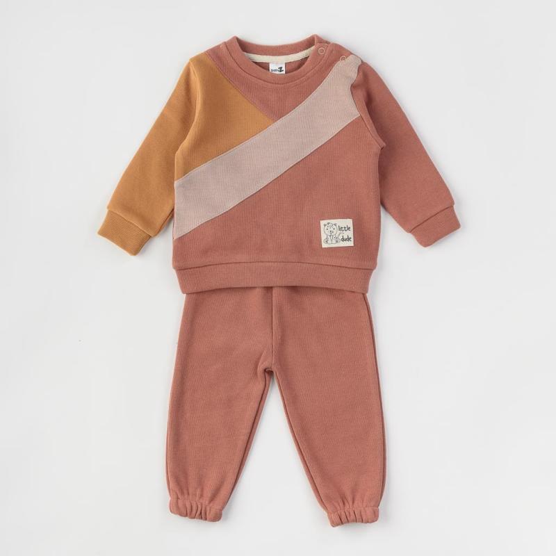 Baby sports set For a boy  Baby Z   triangles  Brown