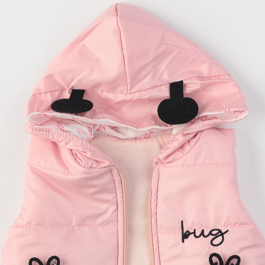 Βρεφικά σετ ρούχων απο 3 τεμαχια Για Κορίτσι  Ladybug  με γιλεκο Ροζ