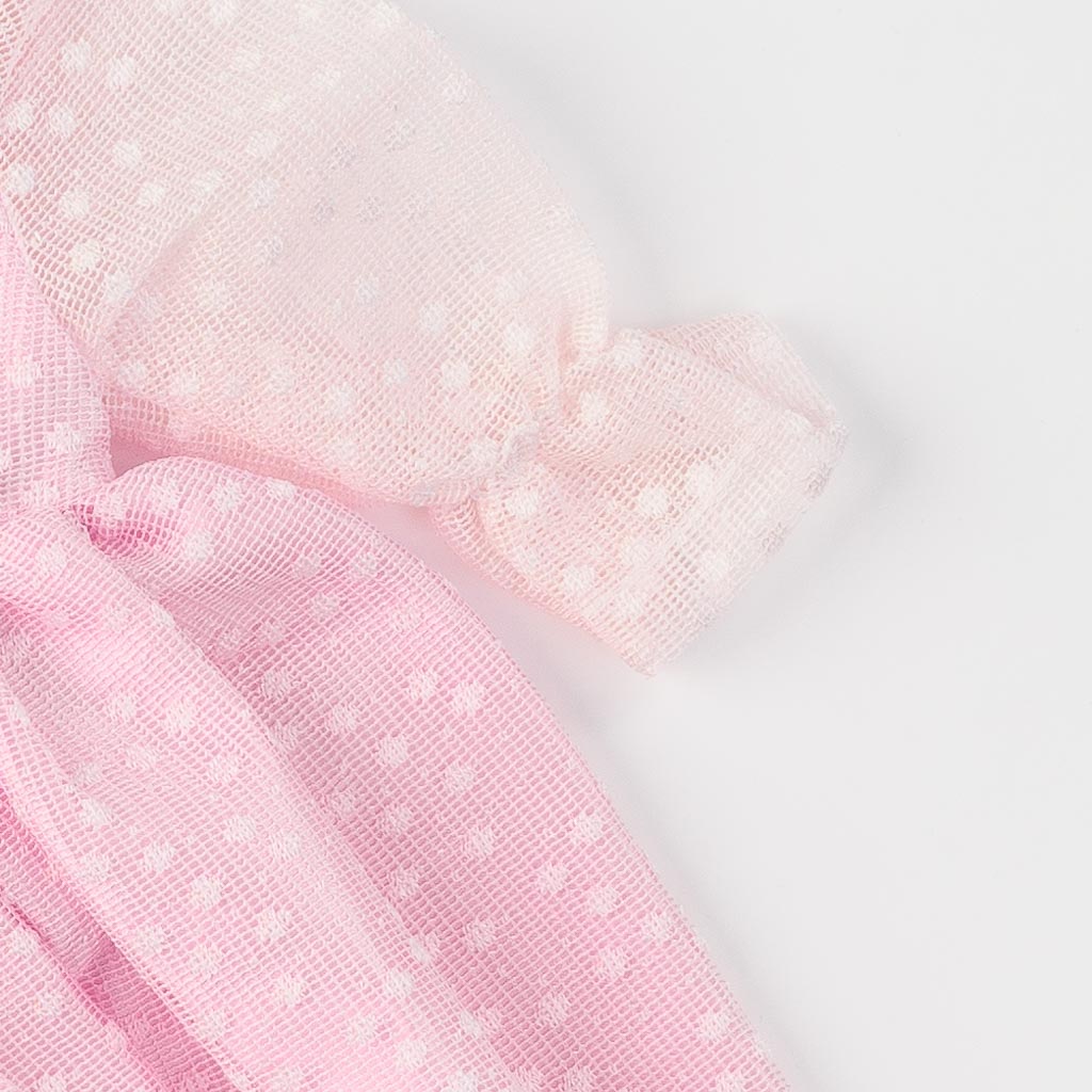 Βρεφικά σετ ρούχων επισημο φορεμα με δαντελα  с чорапогащник  κορδελα για μαλλια με παπουτσακια  Amante Shine Pink  Ροζ