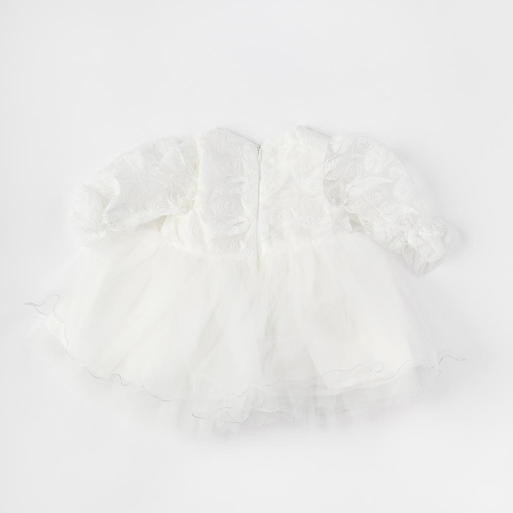 Бебешка официална рокля с лента за коса Amante Glamorous Baby Бял