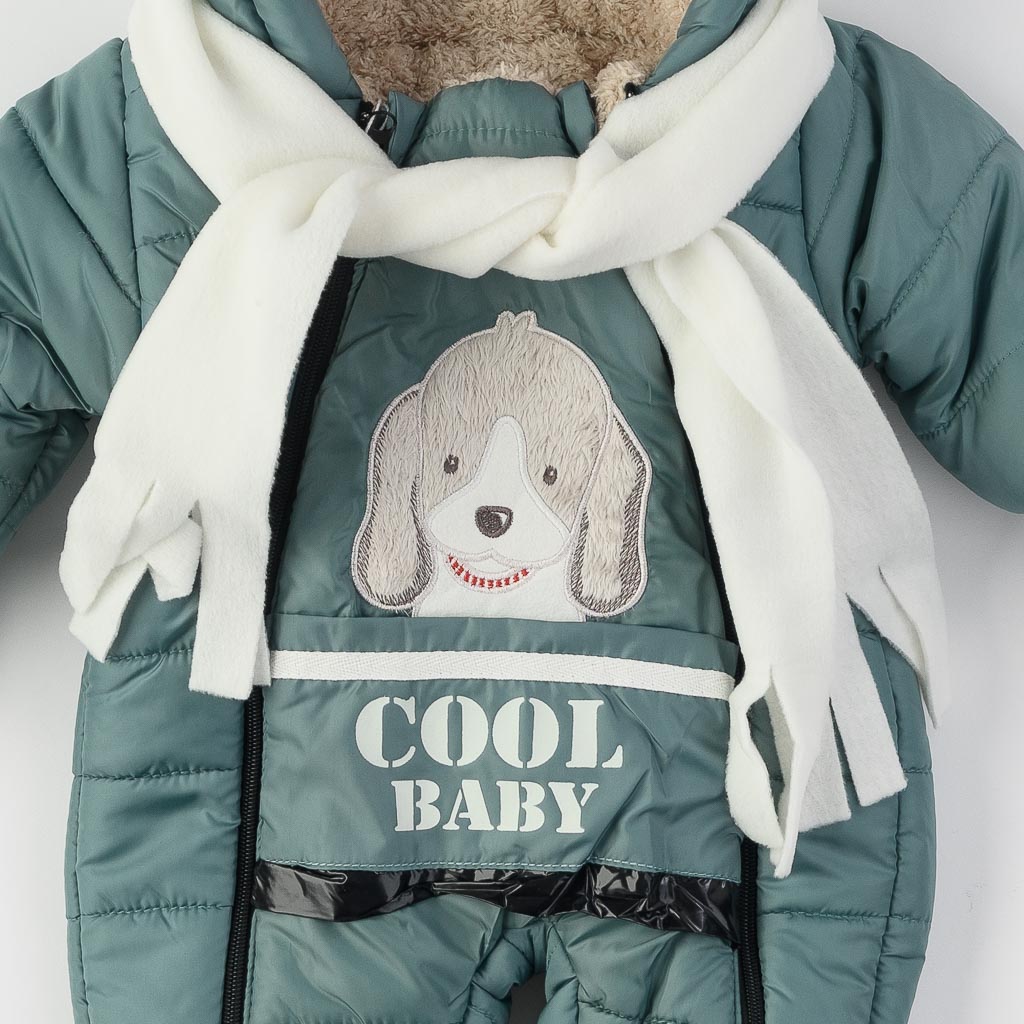 Βρεφικές Φόρμες Εξόδου Για Αγόρι  с ръкавички   чорапки  με  шал   Lavin Cool baby dog  Πρασινο