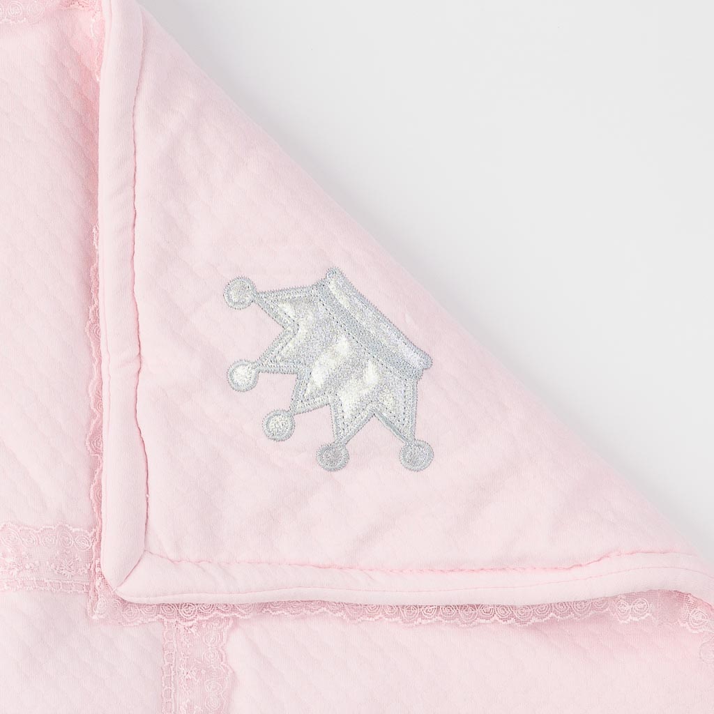 Παιδικη κουβερτα χειμωνιατικο Για Κορίτσι με δαντελα  80x75   см.   Little  Ροζε