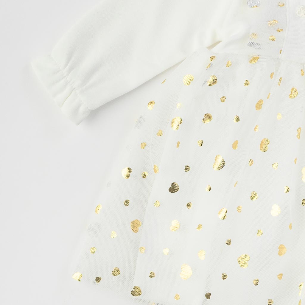 Βρεφικο φορεμα με τουλι κορδελα για μαλλια  Mini born  ασπρα