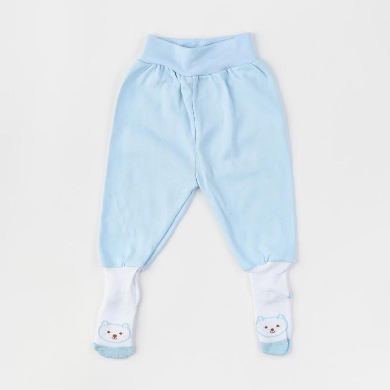 Бебешки ританки  момче с чорапче Kindo Сини