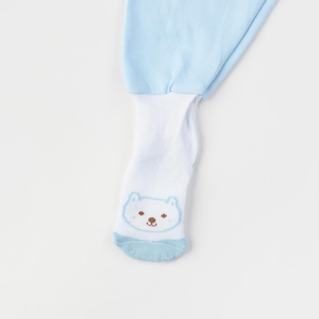 Бебешки ританки за момче с чорапче Kindo Сини