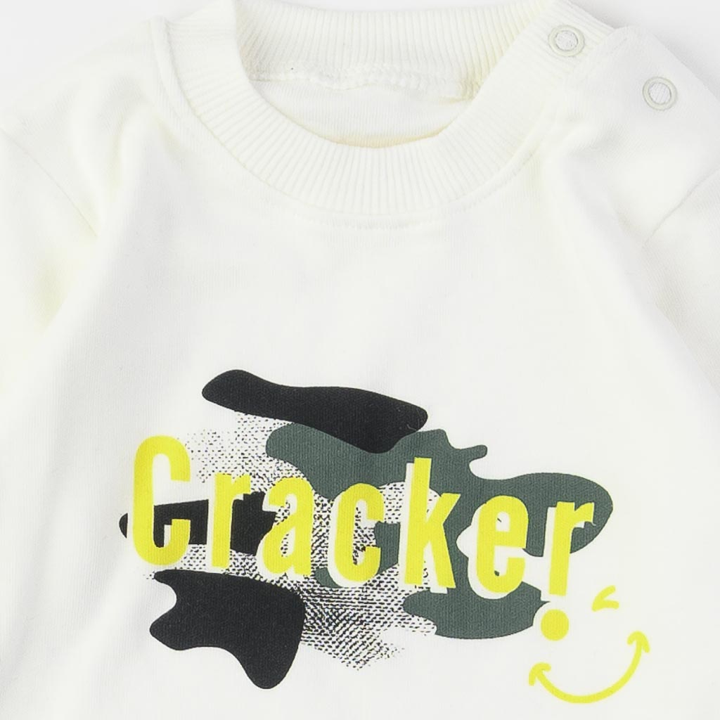 Бебешки комплект 3 части за момче с елече CKracker Smile Жълт