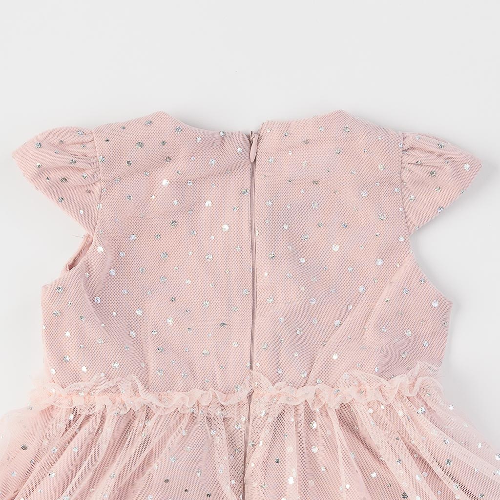 Παιδικό σετ Φόρεμα με τουλι με  палто   Baby Rose  Ροζ