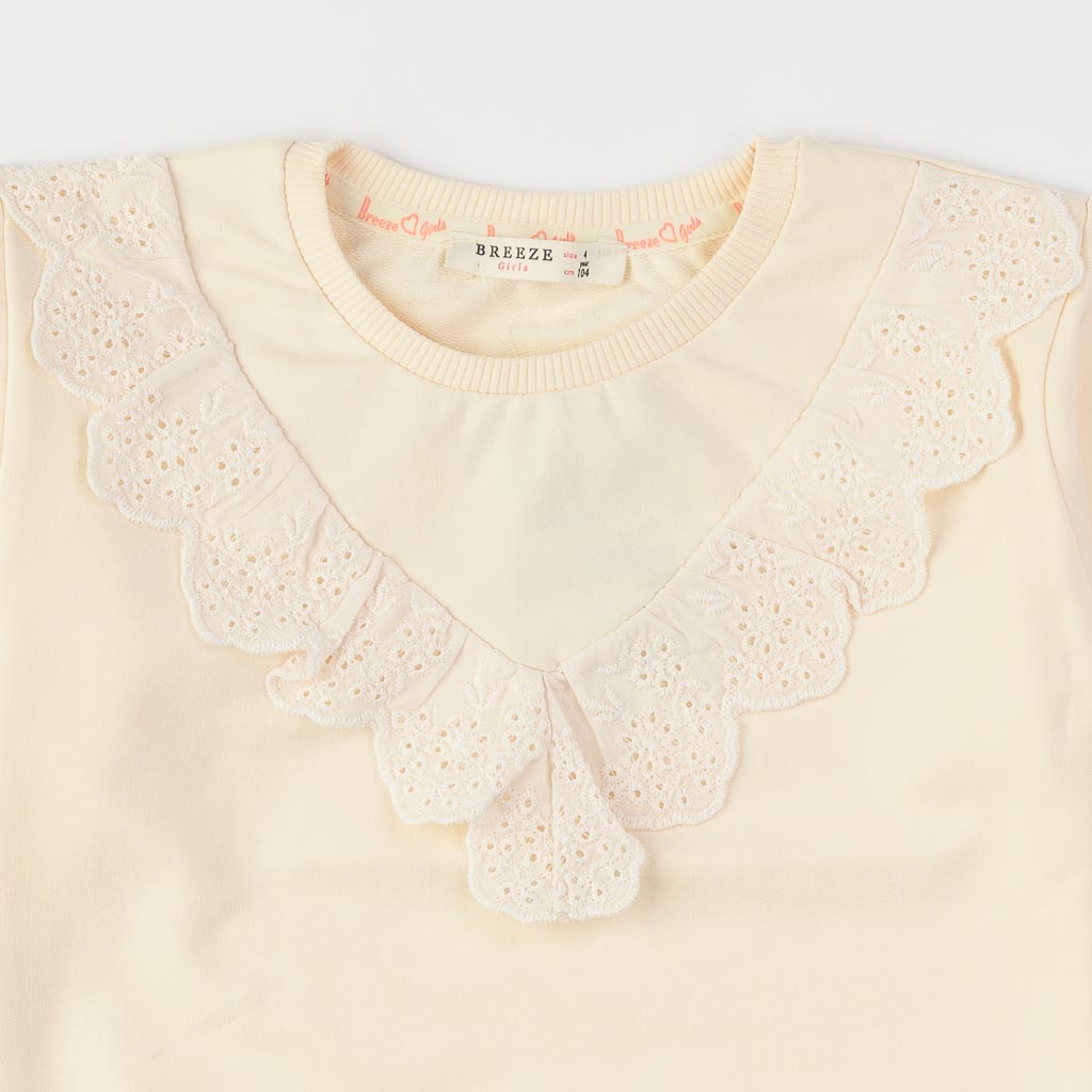 Детска блуза за момиче с набор Breeze Екрю