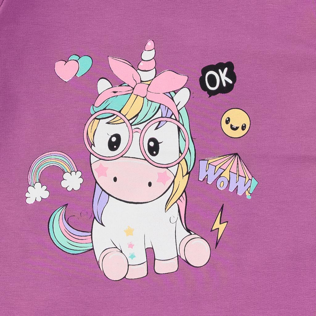 Παιδικη μπλουζα Για Κορίτσι  Breeze Wow Unicorn  Μωβ