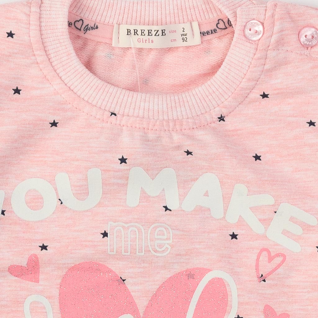 Παιδικη μπλουζα Για Κορίτσι  Breeze You make me smile  Ροζε