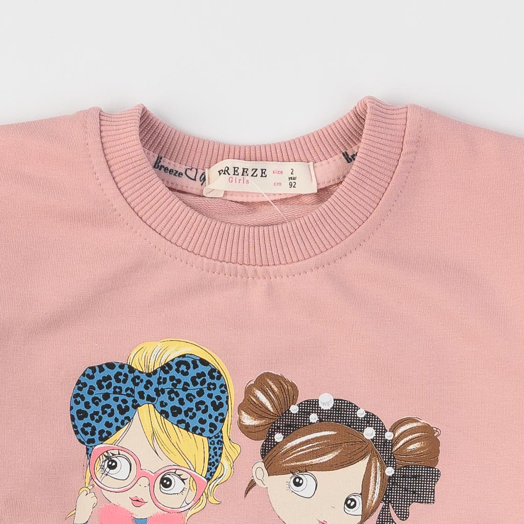 Παιδικη μπλουζα Για Κορίτσι με μακρυ μανικι  Friends Breeze   Тъмнорозова