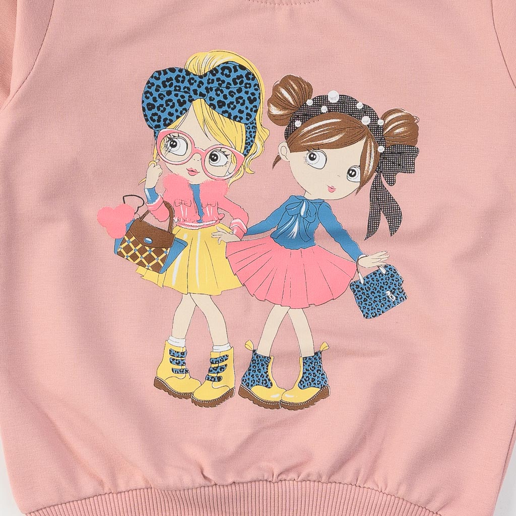 Παιδικη μπλουζα Για Κορίτσι με μακρυ μανικι  Friends Breeze  Σκουρο ροζ