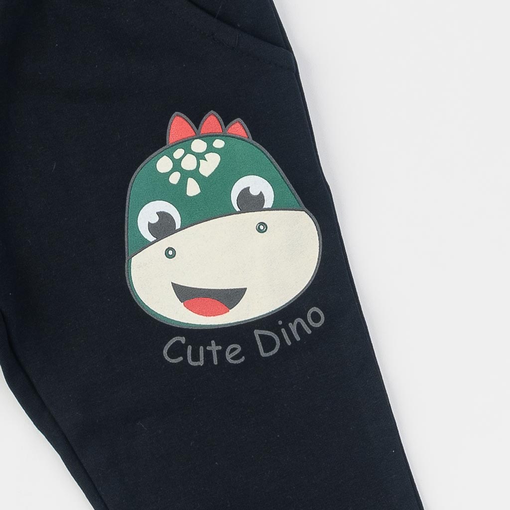 Детски спортен комплект с дълъг ръкав за момче Cute Dino Breeze Зелен