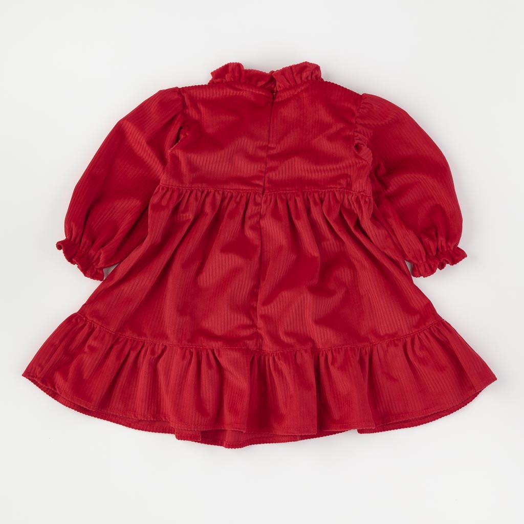 Детска коледна рокля с яка Peite Mini Червена