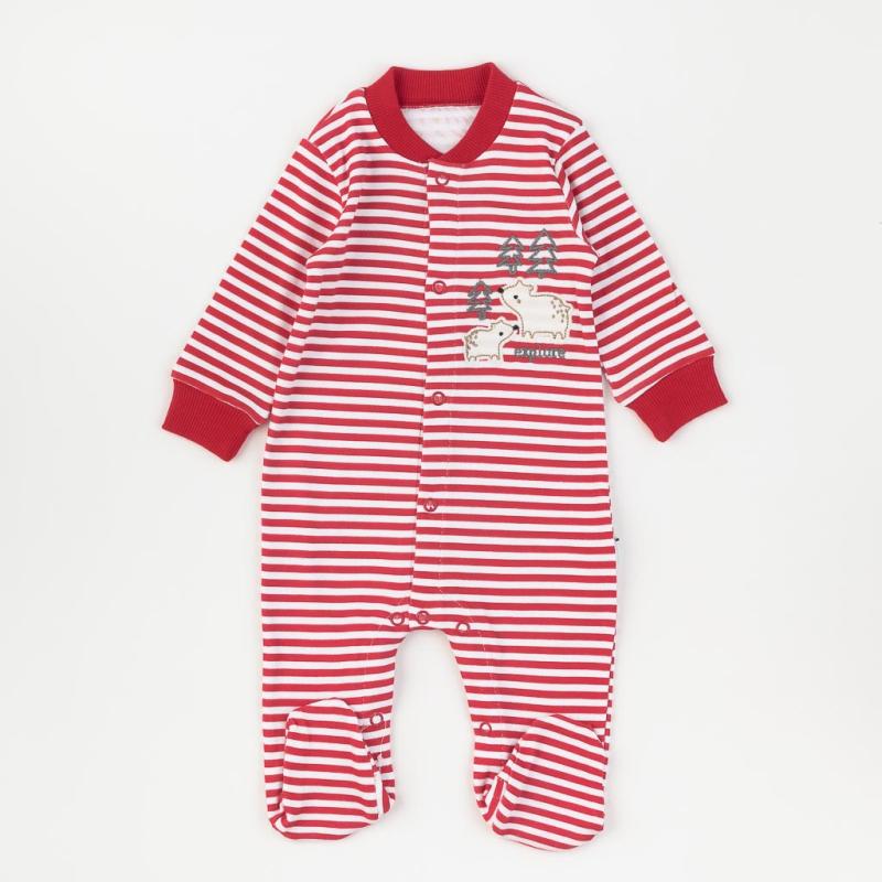 Baby Christmas onesie with long sleeves For a boy  Paun Baby Explore  Red